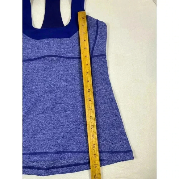 Lululemon Size 6 Royal Blue Scoop Neck Racer Back Tank Top W/ Bra - Picture 8 of 9